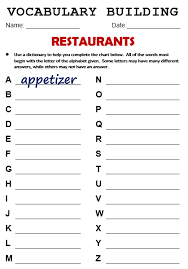 Результат пошуку зображень за запитом at the restaurant worksheet