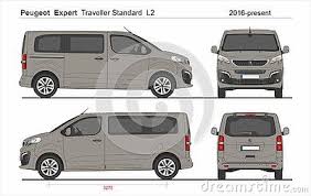 After renault launched the new trafic this year and opel/vauxhall debuted a rebadged model called vivaro, psa peugeot citroen is now testing prototypes of the future jumpy and expert light. Peugeot Expert Traveller Passenger Standard Van L2 4 Doors Liftgate Rear Door 2016 Present Detailed Template For Design And Production Car Wrap Vehicles Van