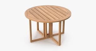 Table sports plank effect styling on the sides and tabletop for character and refinement. Patio Dining Table Round Seats 6 02