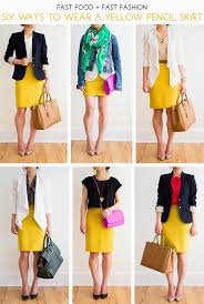 Black And Yellow Skirt Outfit A Personal Style Blog 30 Outfits In A Bag Yellow Skirt Outfits Casual Chic Outfit Yellow Pencil Skirt