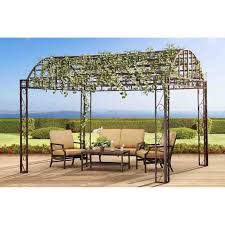 Sunjoy 10 X 12 Ft Siesta Garden Pavilion Iron Pergola Backyard Gazebo Outdoor Pergola