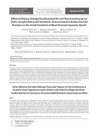 PDF) Effect of Dietary Orange Peel Essential Oil and Thermotolerance on  Histo-morphometry and Serotonin-immunoreactive Endocrine Cell Numbers in  the Small Intestines of Heat Stressed Japanese Quails