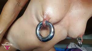Nippleringlover Inserting Monster Nipple Ring into Spread Nipple Piercing -  Weight 310g & Size 17mm 4kPorn.XXX
