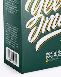 Download Matte Paper Box With Metallic Bag Mockup Half Side View In Box Mockups On Yellow Images Object Mockups PSD Mockup Templates