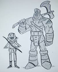 Dad Of War Fanart Kratos Axe Drawing Sketch Doodle Instaart Artoftheday Daddy Playstation4 Videogames Character Design God Of War Guy Drawing