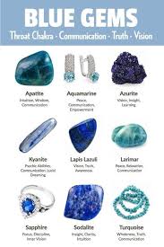 Blue Gemstone Jewelry And Blue Crystals Can Help Unblock And Heal Your Throat Chakra Simply In 2020 Blue Crystals Stones Crystal Healing Stones Crystals And Gemstones