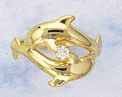 Saint Gaudens Jewelry Twin Dolphin Ring With Diamond Dolphin Ring Dolphin Jewelry Animal Themed Jewelry