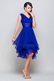 A Line Princess V Neck Short Royal Blue Chiffon Prom Bridesmaid Party Dresses Ed010372 Knee Length Prom Dress Royal Blue Bridesmaid Dresses Chiffon Cocktail Dress