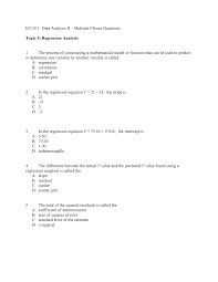 Mcq Regression Analysis Studocu