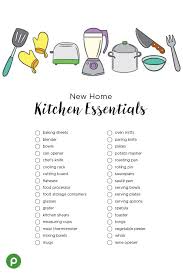 Printable Kitchen Essentials Checklist Make Your Kitchen Move In Ready New Home Essentials New Home Checklist Kitchen Essentials Checklist
