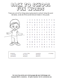 Coloring pages for children on the theme back to school are suitable for teachers, as well as caring parents. Back To School Fun Word Search Puzzle Printable Colouring Sheets