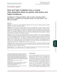 Pdf Gout And Type 2 Diabetes Have A Mutual Inter Dependent Effect On Genetic Risk Factors And Higher Incidences