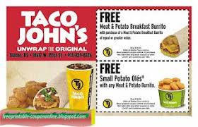 Taco john's fish tacos 2020. Free Printable Taco Johns Coupons Taco John S Tacos Mexican Fast Food