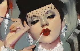 Left SOLD right available…These 2 red head paintings arrived yesterday.  They are so sassy and fabulous in person. They would work well together in  one space too. 24x24 oil