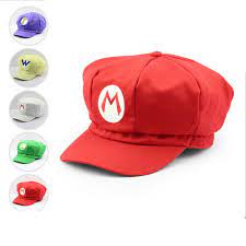 Super Mario Plush Toys Cotton Caps Mario Luigi Wario Waluigi Cosplay Hat Red White Purple Yellow Super Mario Plush Super Mario And Luigi Super Mario Plush Toys
