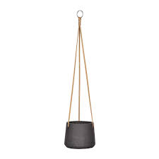 Hanging planters are perfect for small, compact spaces, as it taps into the vertical planting trend; Patt Hanging Plant Pot Black Washed Quality Plant Pots Hortology