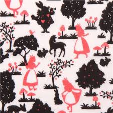 Lightweight White Alice In Wonderland Kokka Gauze Fabric Alice Im Wunderland Produkte Und Wunderland