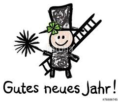 Vektor Gutes Neues Jahr Schornsteinfeger Burste Leiter Kleeblatt Pinsgram Happy New Year Happy Wishes Happy New