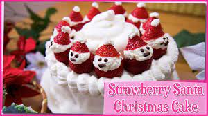 If you are thinking to make a cake for your christmas party, it's a good idea to decorate your cake with these adorable strawberry santas. Strawberry Christmas Cake 12 Days Of Christmas Youtube