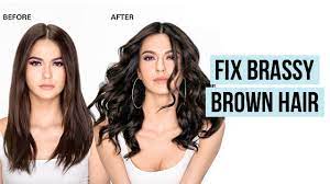 How To Remove Brassy Tones From Brown Hair Fix Brassy Hair At Home Better Than Blue Shampoo Youtube