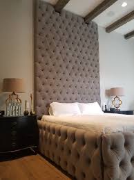 Whether you're furnishing a large master bedroom or looking for a smaller space bedroom solution, room & board offers modern bedroom furniture to make your space feel warm and inviting. Deep Tufted Wall Panel Custom Fit To Beams In Ceiling With Bed Frame Custom Bed Tufted Bed Frame Custom Headboard