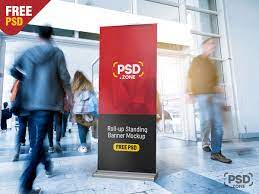 Download Roll Up Standing Banner Mockup Psd Psd Zone