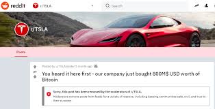 Последние твиты от henning ✊ (@tslainsider). Un Redditor Un Mese Fa Fece Trapelare L Acquisto Di Tesla In Btc Era Un Bufalaro