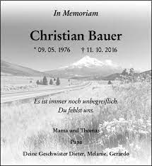 The students of christian bauer, including 12 olympian level fencers. Traueranzeigen Von Christian Bauer Www Vrm Trauer De