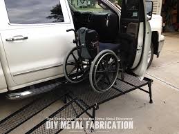Portable wheelchair ramps help users to bypass obstacles like small curbs, single steps or even short stairways with a few steps. Part 3 Of Our Diy Wheelchair Transfer Platform Build Click To Check Out Pictures Of It Completely Assembled Diy Wheelchair Wheelchair Ramp Portable Wheelchair