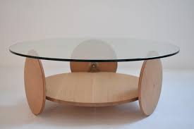 Save $ 47.60 (40 %) 24 in. Round Wood And Glass Coffee Table With Shelf For Sale At 1stdibs