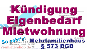 Mieter stehen in deutschland unter einem hohen schutz. Mietvertrag Kundigen Wegen Eigenbedarf 573 Bgb Mustertext 2019 Vermietershop De Youtube