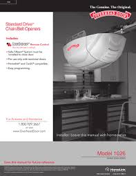 Overhead Door 1026 User Manual Pdf Download Manualslib