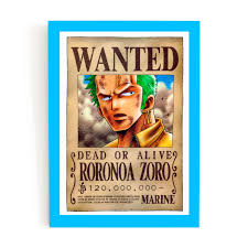Quadro One Piece - Procurado Roronoa Zoro