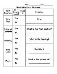 Text Features Worksheets Non Fiction Text Features Graphic Organizer Teacherspayteachers Text Features Worksheet Nonfiction Texts Nonfiction Text Features