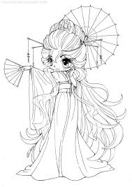 Permission To Color Magnificent Kimono Chibi Lineart Contest By Yampuff Deviantart Com On Deviantart Coloriage Manga Coloriage Coloriage Japonais