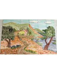 Il s'agit notamment du type de. Fresque Murale Sur Carreaux De Faience Decor Artisanal Modele Bord De Mer 40x60