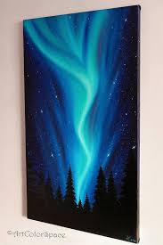 Original Painting Northern Lights By Artcolorspace About This Painting The Painting Handmade Northern Lights Art Aurora Borealis Art Northern Lights Painting