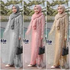 Model baju cewek yang cocok buat kondangan digedung | jallosi. Cyntia Dress Gamis Wanita Terbaru 2020 Gamis Kondangan Gamis Brukat Trendy Baju Brukat Bisa Cod Shopee Indonesia