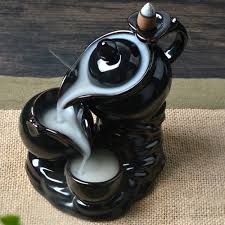 Home Decor Creative Teapot Home Ceramic Smoke Backflow Incense Burner Holder 10 Cones Incense Burner Holder Incense Burner Incense