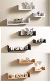 set of 3 u shape floating wall shelves shelf storage display white black oak ebay high tv unit