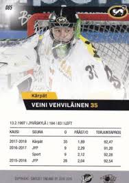 Complete player biography and stats. Veini Vehvilainen Gallery Trading Card Database