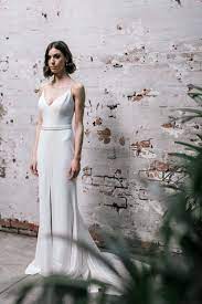 Caroline Simple V Neck Wedding Dress Karen Willis Holmes Wedding Dresses Wedding Dress Boutiques Simple Gowns