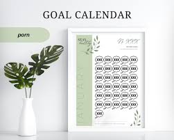 Goal Calendar: Porn Edition - Personal Goal Chart, New Years Resolution,  Luxury Target Tracker, Printable, Intimacy, Sexy - Etsy