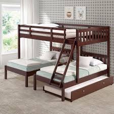 Abye Twin Over Twin Over Full Triple Bed With Trundle Diy Bunk Bed Triple Bed Bunk Bed With Trundle