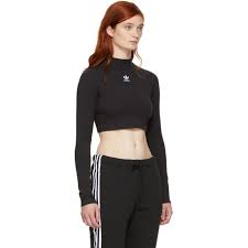 Womens Black Adidas Crop Top Adidas Originals Black Crop Top Turtleneck Black Crop Tops Black Crop Tops