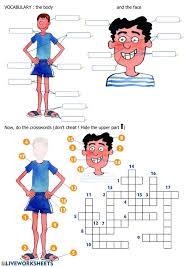The Body And The Face Vocabulary Interactive Worksheet Partes Del Cuerpo Preescolar El Cuerpo Preescolar Fichas Ingles Infantil
