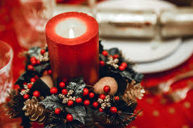 Christmas Candle On A Table Free Stock Photo Public Domain Pictures