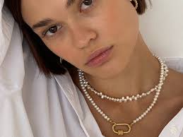 Gargantilla con perlas doradas AVERY, collar de perlas de agua dulce  irregulares, collar de perlas Keshi, collar de perlas barrocas, regalo para  ella