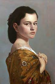 Scott E Bartner Young Woman With Shawl 2004 Famous Portraits Famous Portraits Painting Woman Famous Portrait Paintings
