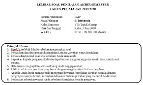 Check spelling or type a new query. Soal Dan Kunci Jawaban Pat Bahasa Indonesia Smp Kelas 8 Kurikulum 2013 Tahun Pelajaran 2019 2020 Didno76 Com